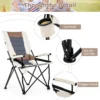 Opvouwbare campingstoel gewatteerde ligstoel met bekerhouder armleuning lendenkussen draagbare lendenstoel voor tuin camping 7