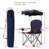 Opvouwbare campingstoel met zonneluifel bekerhouder draagtas 96,5 x 67,5 x 130 cm blauw 3