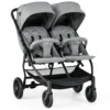 Opvouwbare dubbele kinderwagen kinderwagen met individuele rugleuning verstelbare rugleuning voetsteun en luifel grijs 2