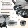 Opvouwbare dubbele kinderwagen kinderwagen met individuele rugleuning verstelbare rugleuning voetsteun en luifel grijs 7