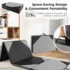 Opvouwbare gymnastiekmat met 4 panelen schuim en pu trainingsmat met handgrepen en klittenband voor gymnasten en yogatrainers grijs 5