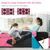 Opvouwbare gymnastiekmat met 4 panelen schuim en pu trainingsmat met handgrepen en klittenband voor gymnasten en yogatrainers roze 6