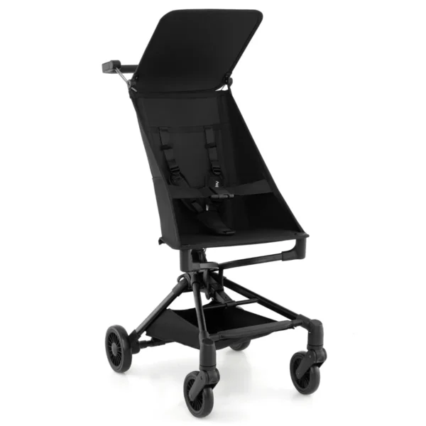 Opvouwbare kinderwagen compacte en vliegtuigvriendelijke kinderwagen met verstelbare kap grote opbergmand en terreinwielen 2