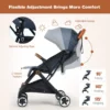 Opvouwbare kinderwagen handig vouwmechanisme met één hand lichtgewicht aluminium frame verstelbare rugleuning blauw 3