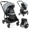 Opvouwbare kinderwagen met omkeerbare zitting verstelbare rugleuning verstelbare kap handgreep aluminium kinderwagen grijs 1