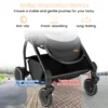 Opvouwbare kinderwagen met omkeerbare zitting verstelbare rugleuning verstelbare kap handgreep aluminium kinderwagen grijs 4