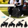 Opvouwbare kinderwagen met omkeerbare zitting verstelbare rugleuning verstelbare kap handgreep aluminium kinderwagen zwart 6