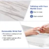 Opvouwbare manicuretafel met elektrische stofafzuiging schoonheidsspecialistendesk met led verlichting polskussen voor de klant wit 4