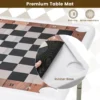 Opvouwbare schaaktafel van 90 cm vierkante tafel met afneembare mat en 4 bekerhouders draagbare kunststof speeltafel met draagbeugel 3