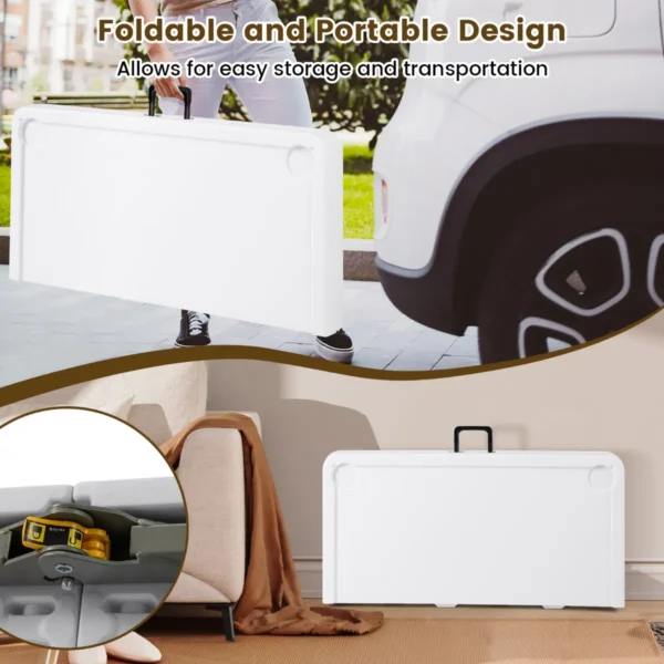 Opvouwbare schaaktafel van 90 cm vierkante tafel met afneembare mat en 4 bekerhouders draagbare kunststof speeltafel met draagbeugel 4