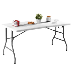 Opvouwbare tafel draagbare plastic binnen zowel buiten picknick feest dineren kampeertafel 153 x 74 x 74cm 1