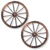 Ouderwets wagenwiel set van 2 houten wiel met stalen velg decoratief tuin wagenwiel autowiel 76 x 76 x 3,5cm bruin 2