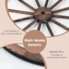 Ouderwets wagenwiel set van 2 houten wiel met stalen velg decoratief tuin wagenwiel autowiel 76 x 76 x 3,5cm bruin 5