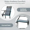 Outdoor barkruk set van 2 robuuste terrasbarkrukken met voet en armleuningen metalen frame eetstoelen op tegenhoogte blauw 5