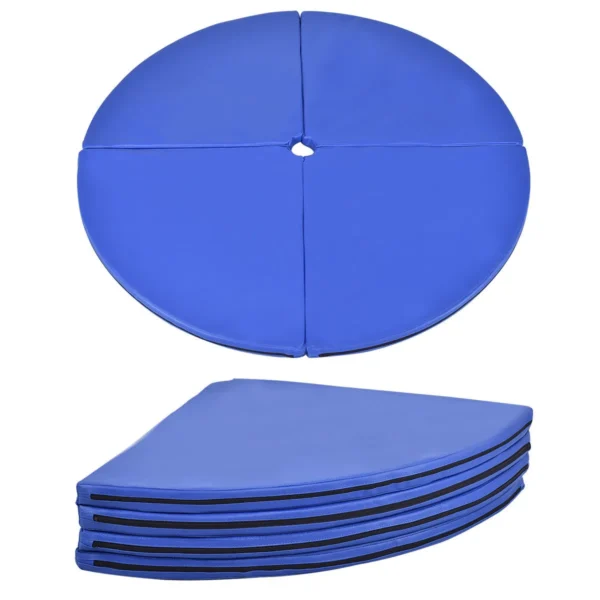 Paalmat dansmat gymnastiek beschermmat met klittenband pvc mat afneembaar Ф150 x 5 cm blauw 2