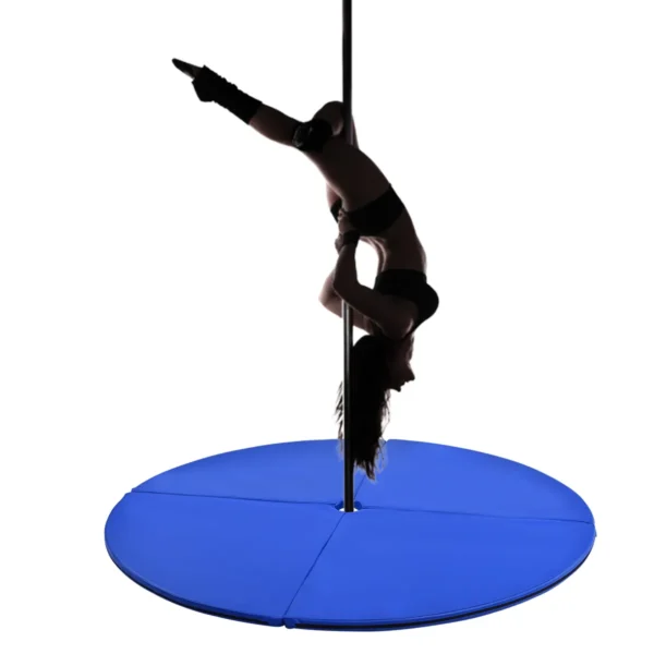 Paalmat dansmat gymnastiek beschermmat met klittenband pvc mat afneembaar Ф150 x 5 cm blauw 4