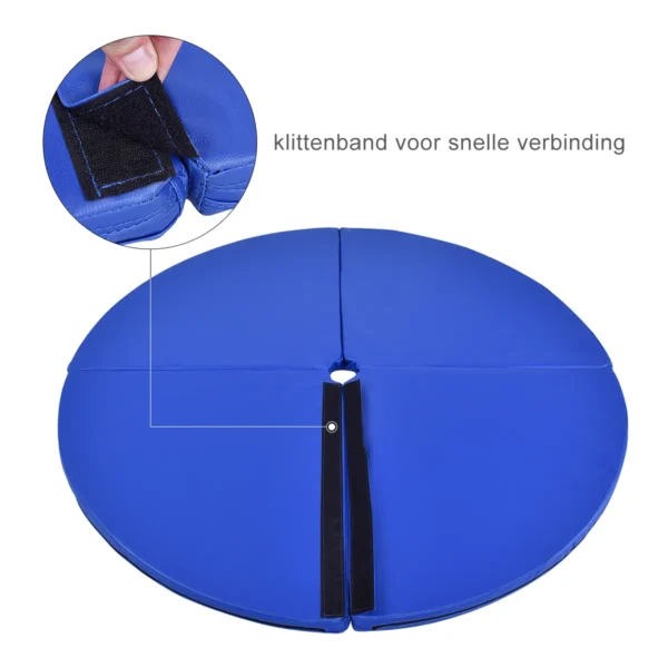 Paalmat dansmat gymnastiek beschermmat met klittenband pvc mat afneembaar Ф150 x 5 cm blauw 7