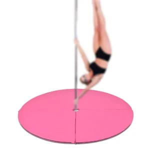 Paalmat dansmat gymnastiek beschermmat met klittenband pvc mat afneembaar Ф150 x 5 cm roze 1