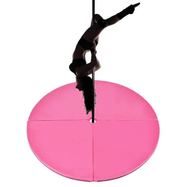 Paalmat dansmat gymnastiek beschermmat met klittenband pvc mat afneembaar Ф150 x 5 cm roze 3