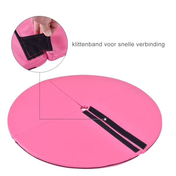 Paalmat dansmat gymnastiek beschermmat met klittenband pvc mat afneembaar Ф150 x 5 cm roze 6