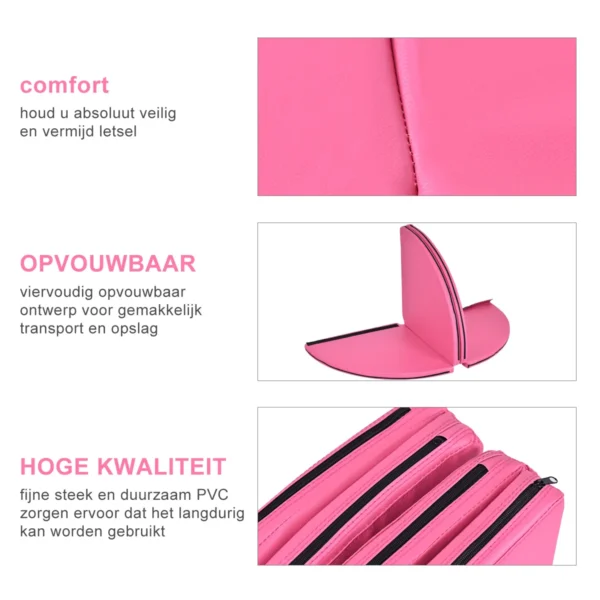 Paalmat dansmat gymnastiek beschermmat met klittenband pvc mat afneembaar Ф150 x 5 cm roze 7
