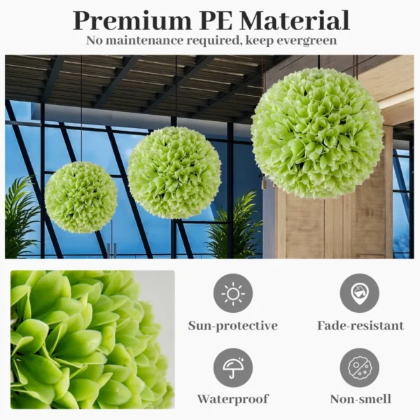 Pak van 2 kunst buxus bollen 28 cm tuinbol voor binnen of buiten om op te hangen of te staan voor tuin veranda huis bruiloft groen 6