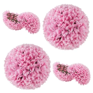 Pak van 2 kunst buxus bollen 28 cm tuinbol voor binnen of buiten om op te hangen of te staan voor tuin veranda huis bruiloft roze 1