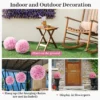 Pak van 2 kunst buxus bollen 28 cm tuinbol voor binnen of buiten om op te hangen of te staan voor tuin veranda huis bruiloft roze 5
