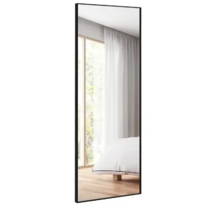 Passpiegel kapspiegel met rechthoekig aluminium frame en explosiebestendig glas staande spiegel om op te hangen of tegen 1