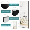 Passpiegel kapspiegel met rechthoekig aluminium frame en explosiebestendig glas staande spiegel om op te hangen of tegen 7