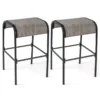 Patio barkrukken set van 2 metalen bistrokrukken met gebogen stoffen zitting stevig metalen frame barstoelen zonder rugleuning 1