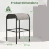 Patio barkrukken set van 2 metalen bistrokrukken met gebogen stoffen zitting stevig metalen frame barstoelen zonder rugleuning 2