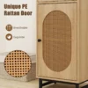 Pe rotan opbergkast schuiflade pe rotan deur metalen ondersteuning verstelbare glijders anti kantel kit opslageenheid 40 x 30 x 91 cm 4