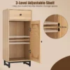 Pe rotan opbergkast schuiflade pe rotan deur metalen ondersteuning verstelbare glijders anti kantel kit opslageenheid 40 x 30 x 91 cm 6