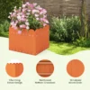 Plantenbak 2 stuks weerbestendig hdpe tuinbloembak rechthoekig bloembed met afvoergaten bloembak (32 x 30 x 25 cm oranje) 7