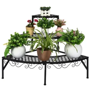Plantenstandaard met 3 verdiepingen metalen bloempot organisator voor het opbergen van planten buiten & binnen plantenrek 1
