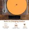 Platenspelerstandaard platenkast met stopcontact & usb & type c platenkast platenspeler platenstandaard voor albums grammofoonplaten cd's 4