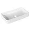 Porselein badkamer wasbak 60 cm x 35 cm witte keramische badkamer wasbak met afvoer glad oppervlakte ideaal voor thuis restaurant 1