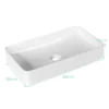 Porselein badkamer wasbak 60 cm x 35 cm witte keramische badkamer wasbak met afvoer glad oppervlakte ideaal voor thuis restaurant 2