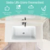 Porselein badkamer wasbak 60 cm x 35 cm witte keramische badkamer wasbak met afvoer glad oppervlakte ideaal voor thuis restaurant 3