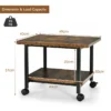 Printerplank onder bureau met zwenkwielen 2 laags printerplank 49 x 40 x 37 cm bruin 4