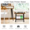 Printerplank onder bureau met zwenkwielen 2 laags printerplank 49 x 40 x 37 cm bruin 6