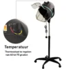 Professionele 1050 w kap föhn met instelbare hoogte en temperatuur betrouwbaar timingsysteem sta basis en wielen föhn zwart 3