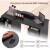 Professionele manicuretafel met 2 kasten 3 lades nagelstudio met polssteun metalen poten voor schoonheidssalon spa zwart 6