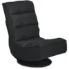 Relax fauteuil verstelbare opklapbare fauteuil draaibare vloer stoel vouwbare vloerstoel voor volwassenen zwart 1