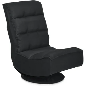 Relax fauteuil verstelbare opklapbare fauteuil draaibare vloer stoel vouwbare vloerstoel voor volwassenen zwart 1