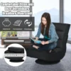 Relax fauteuil verstelbare opklapbare fauteuil draaibare vloer stoel vouwbare vloerstoel voor volwassenen zwart 6