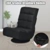 Relax fauteuil verstelbare opklapbare fauteuil draaibare vloer stoel vouwbare vloerstoel voor volwassenen zwart 7