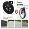 Rollator opvouwbaar en licht met zitting 2 in 1 rolstoel & reiserollator loophulp 6 voudig in hoogte verstelbaar met tas zwart 6
