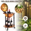Rollende wereldbol wijnbar standaard 16e eeuwse italiaanse replica likeurfles plank houten wereldbol wijnhouder voor thuis bar 7
